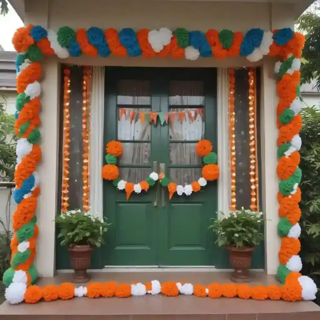 Festive Indian Independence Day Door Decoration